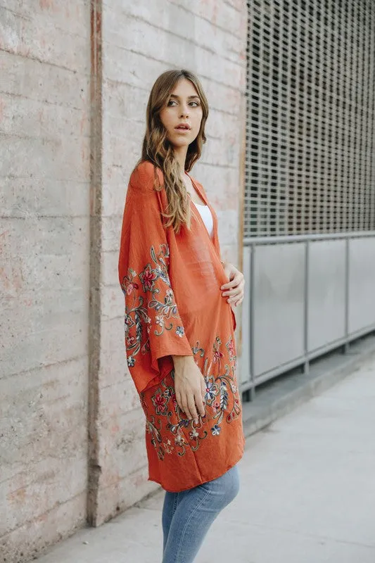 Long Floral Kimono Cardigan *Online Only*