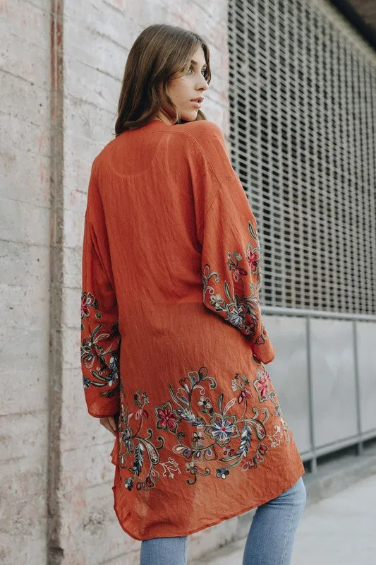 Long Floral Kimono Cardigan *Online Only*