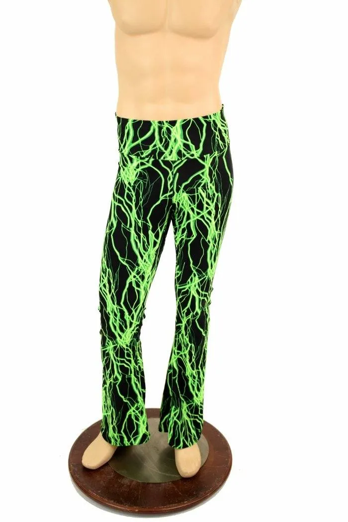 Mens Bootcut Leggings in Neon Lightning