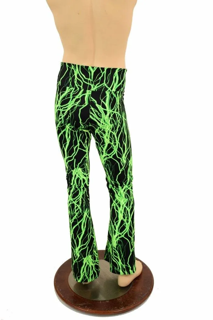 Mens Bootcut Leggings in Neon Lightning