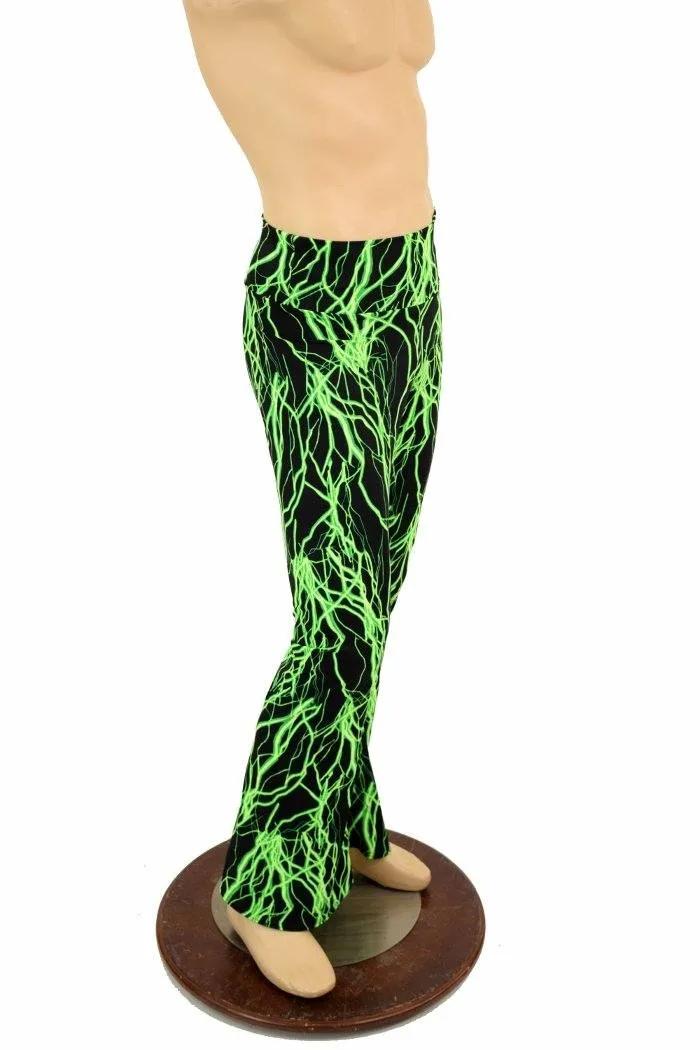 Mens Bootcut Leggings in Neon Lightning