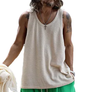 Men's Casual Round Neck Solid Color Tank Top 15988785X