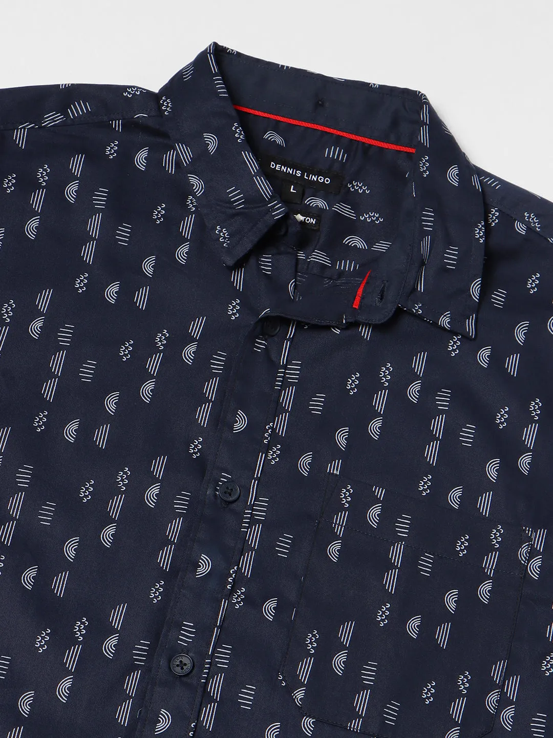 Men's Conversational Printed Pure Cotton Casual Slim Fit Shirt