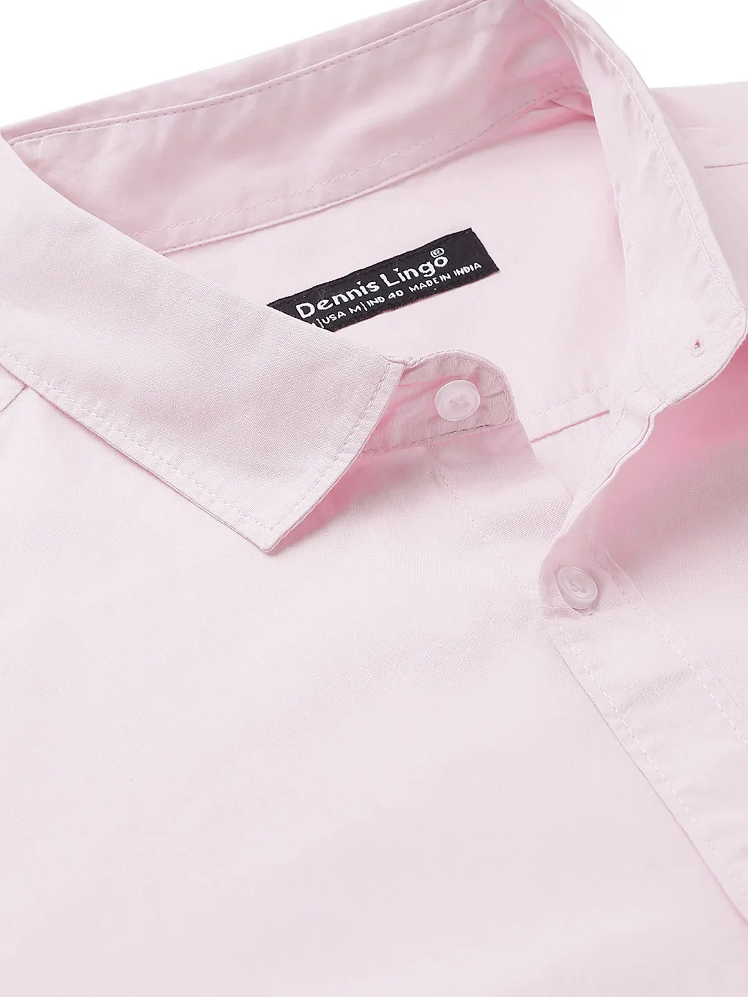 Men's Cotton Pink Solid Casual Shirt