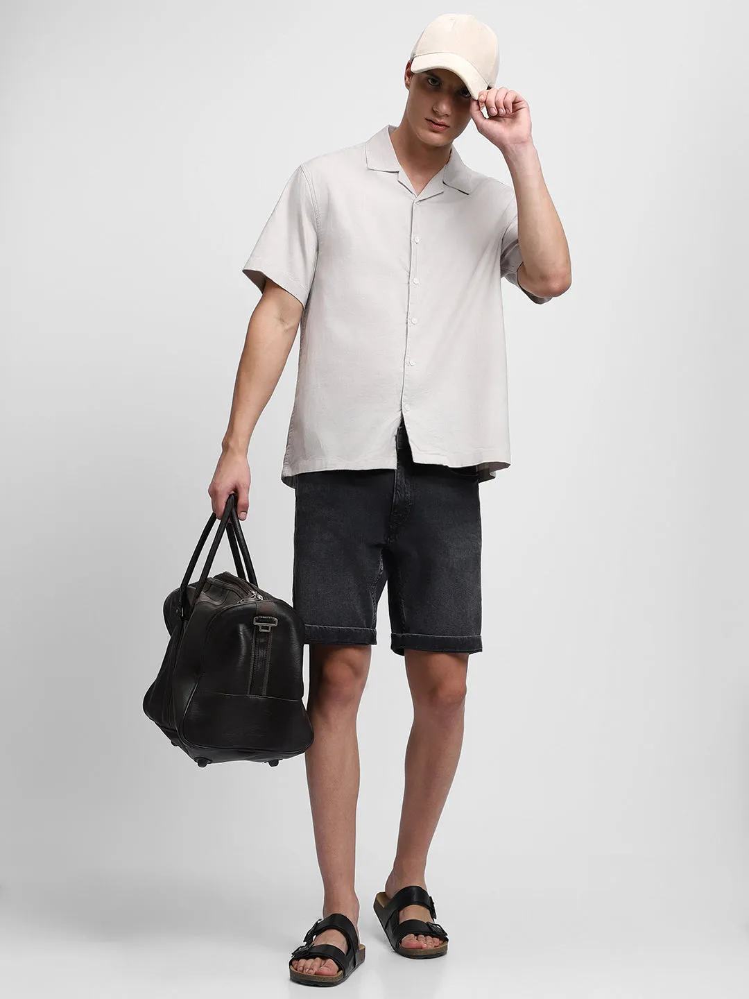 Men's Cuban Collar Pure Cotton Casual Shirt