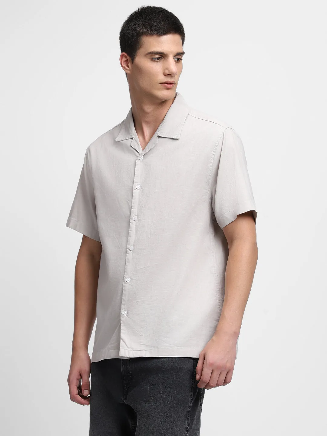 Men's Cuban Collar Pure Cotton Casual Shirt