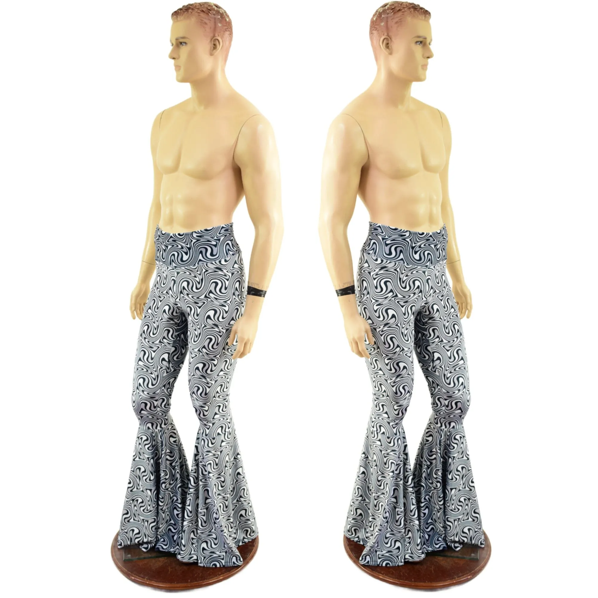 Mens Distortion Velvet Bell Bottom Flares