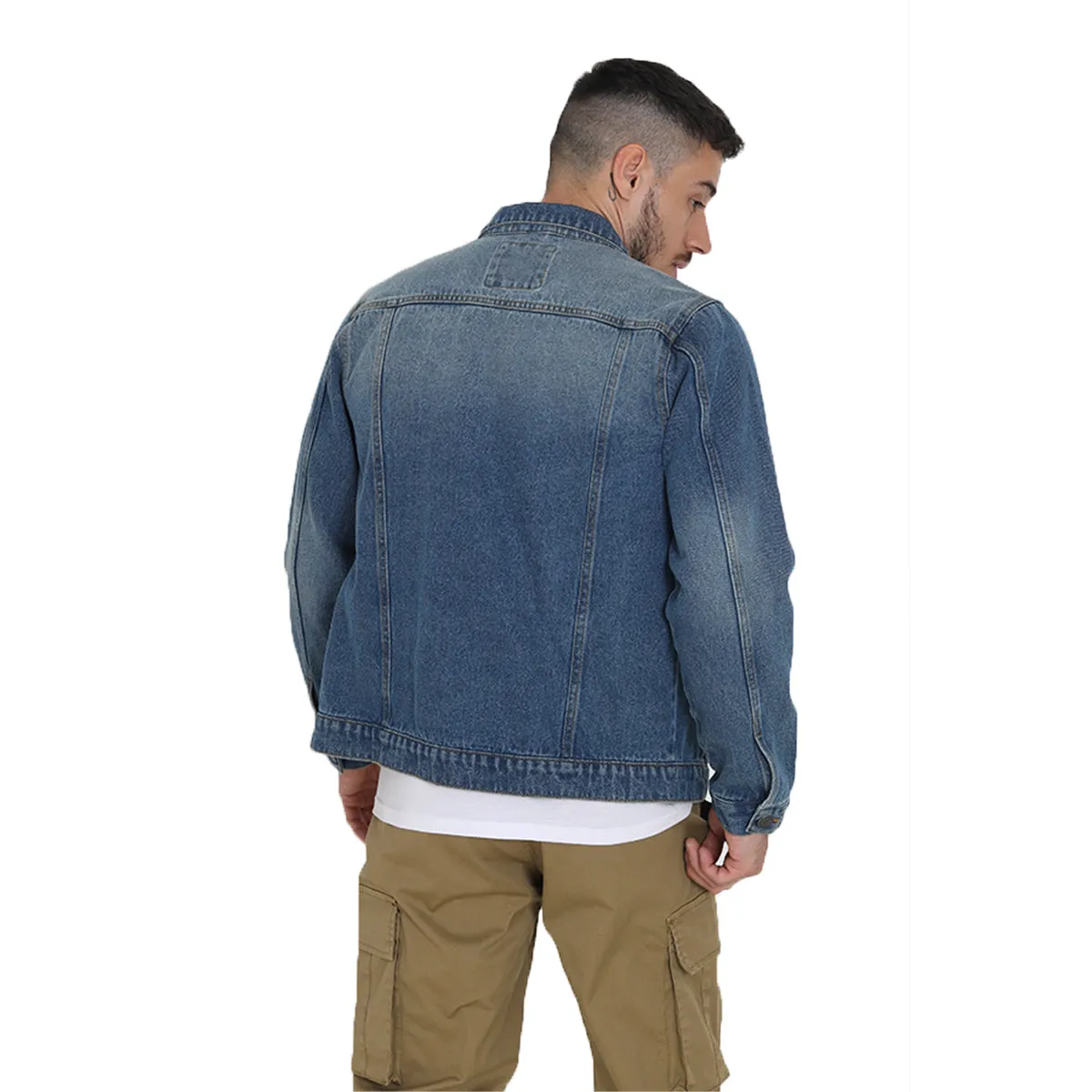 Mens FIELDING Casual Denim Blue Jacket
