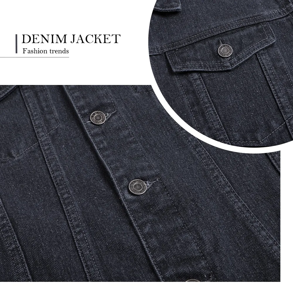 Mens Let's Rock Graphic Button Up Denim Jacket