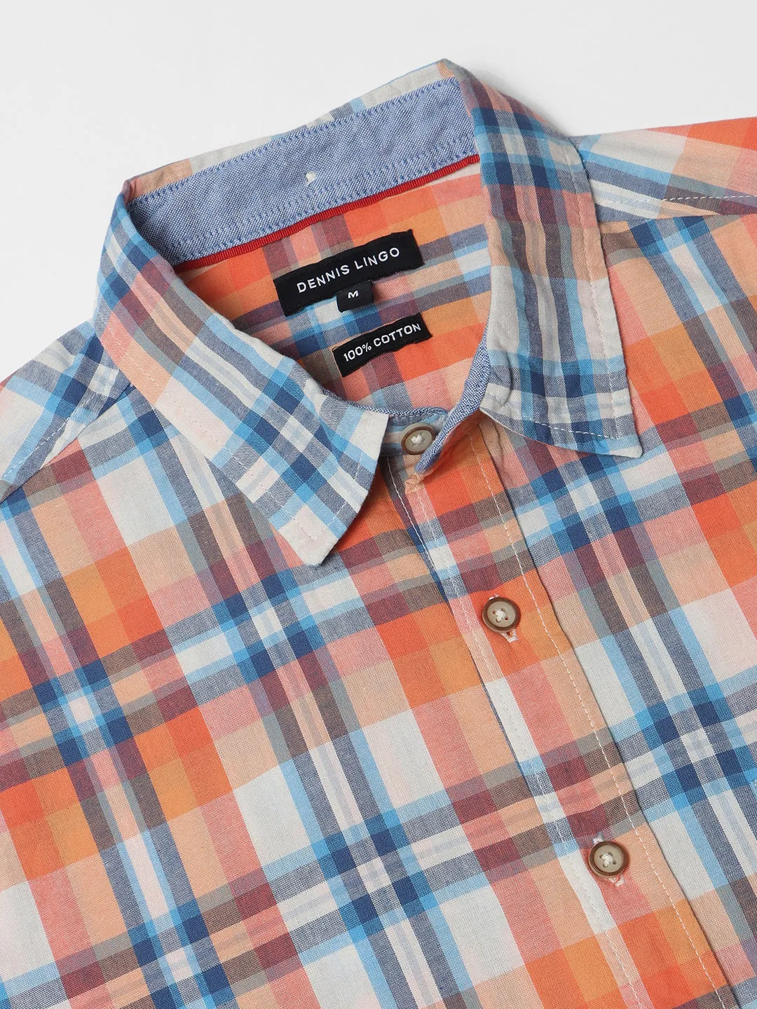 Men's Slim Fit Tartan Checks Opaque Pure Cotton Casual Shirt
