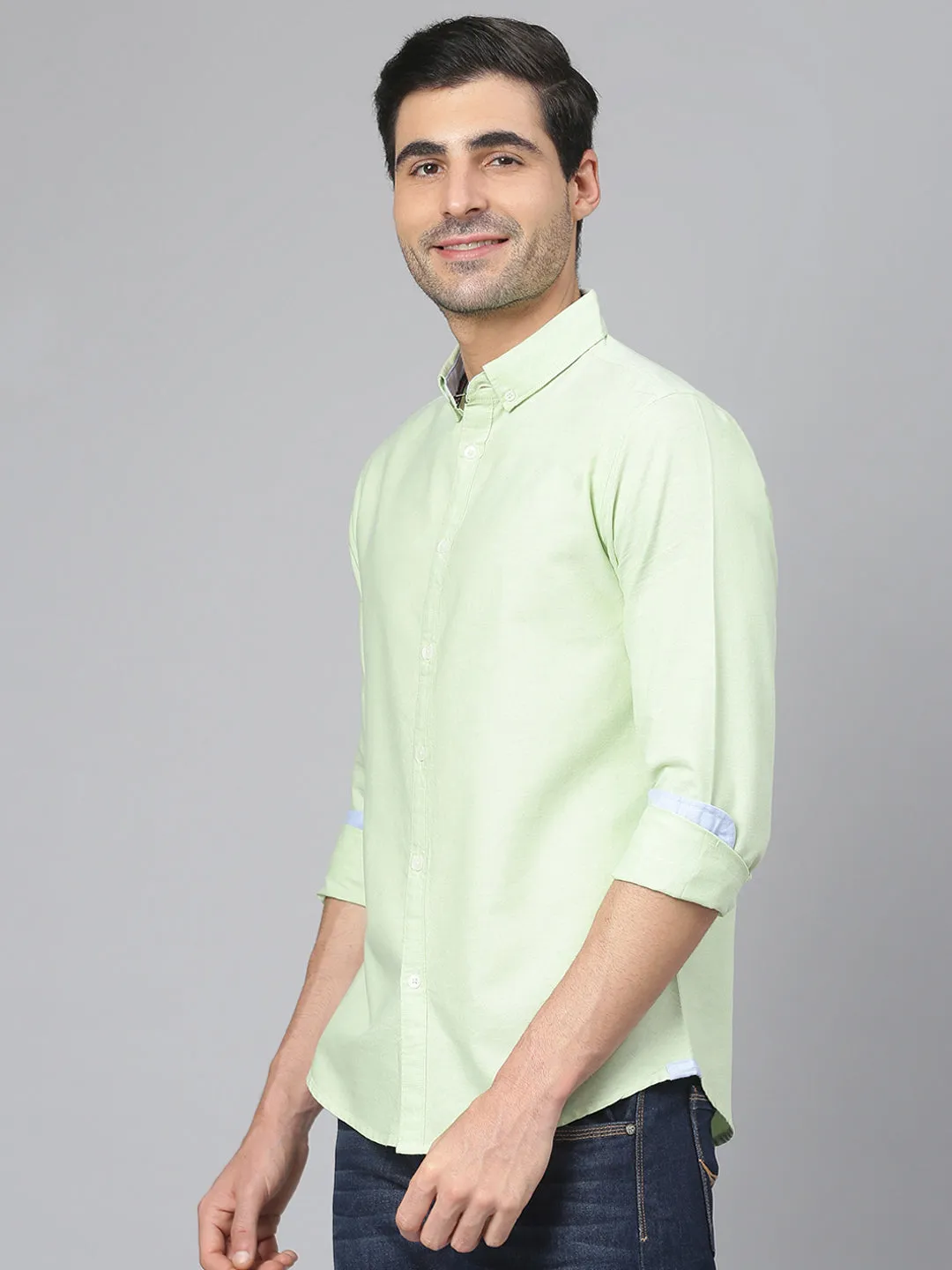 Men's Solid Pista Slim Fit Cotton Casual Shirt