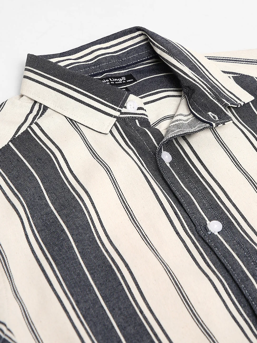 Men's Vertical Striped Pure Cotton Slim Fit Casual Shirt