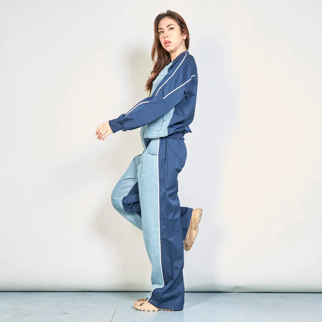 Modern denim jacket and pants set wholesale