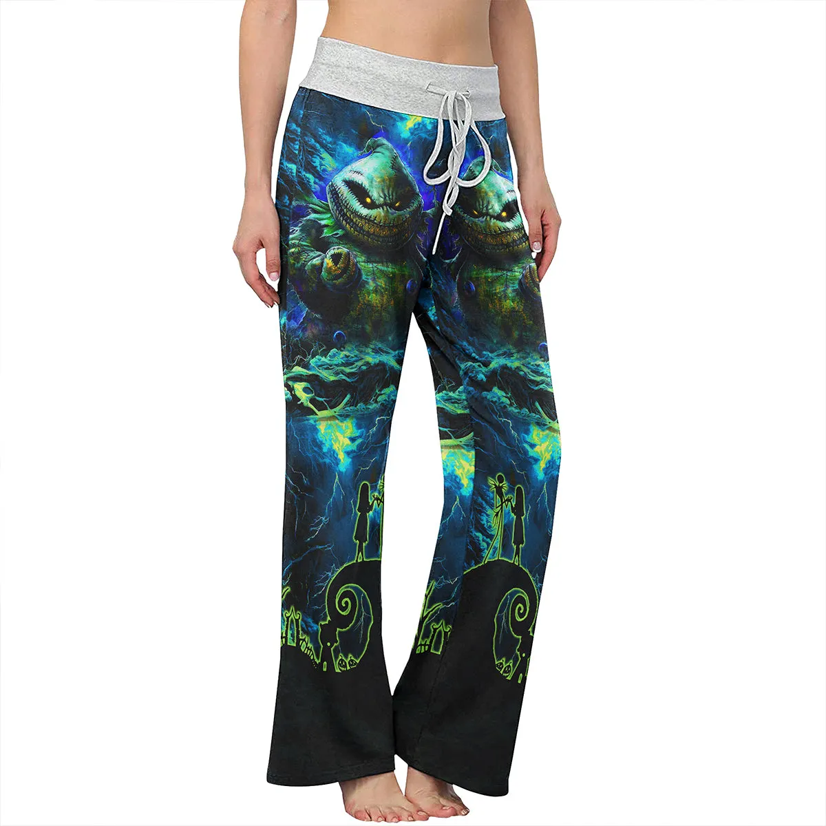 Nightmare Art Theme Women's High-waisted Wide Leg Pants