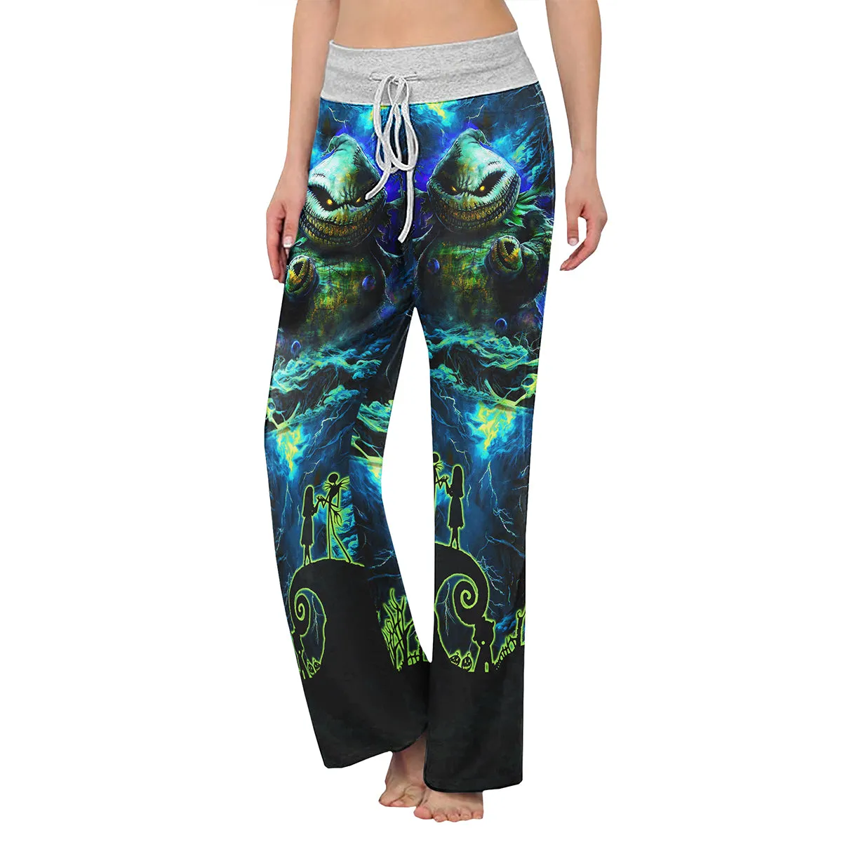 Nightmare Art Theme Women's High-waisted Wide Leg Pants