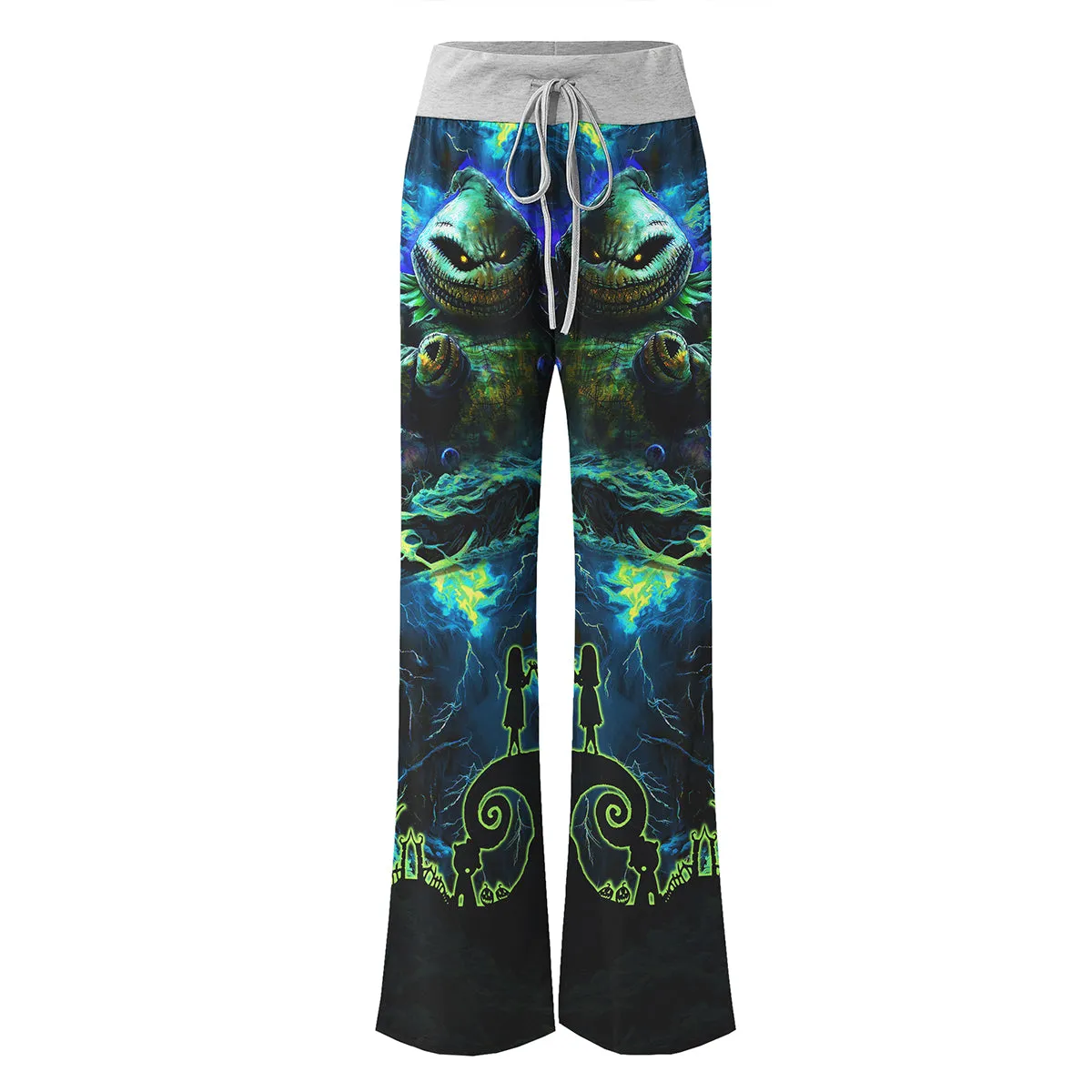 Nightmare Art Theme Women's High-waisted Wide Leg Pants