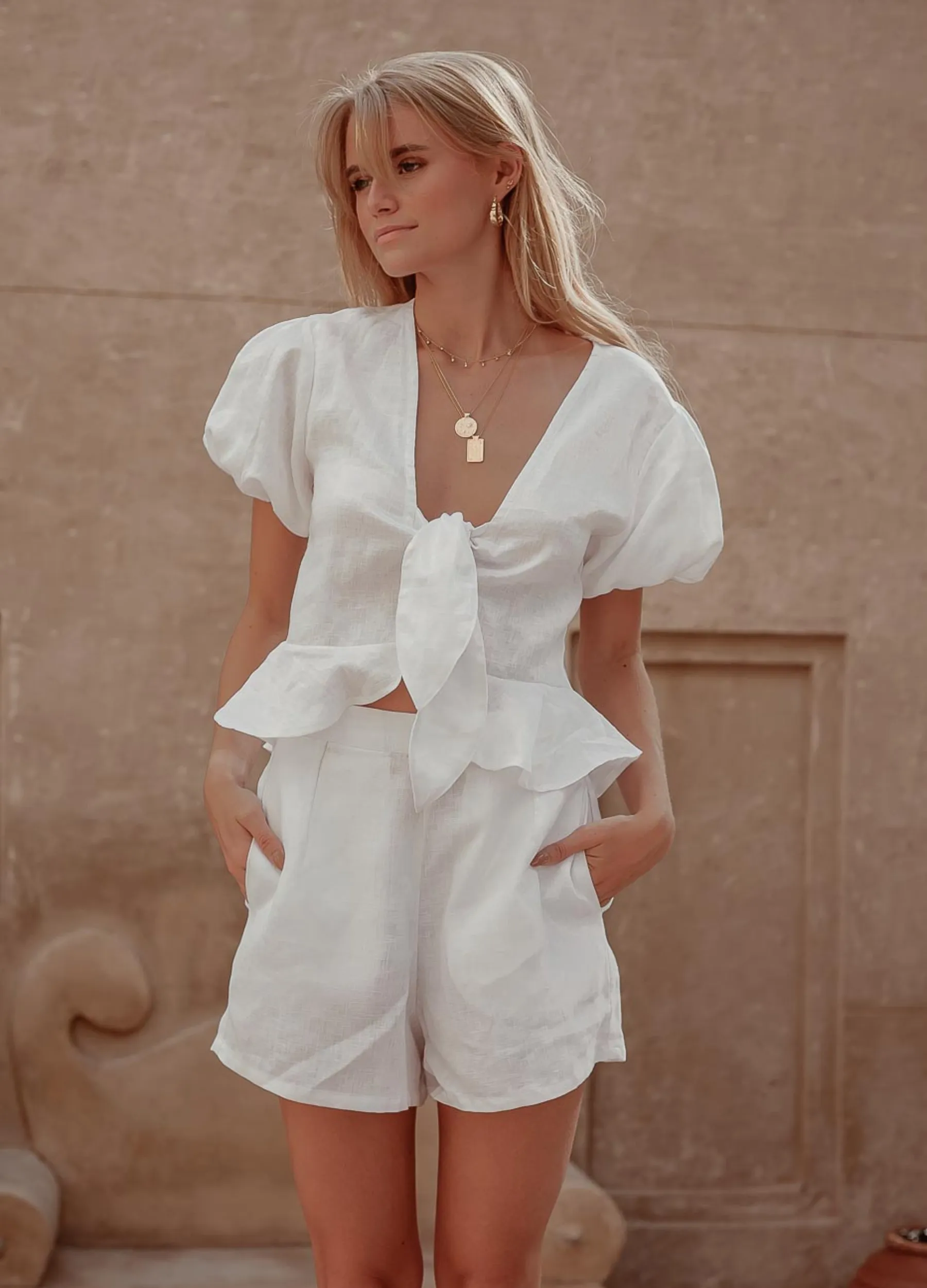 Palm Collective - Claudia Shorts - White