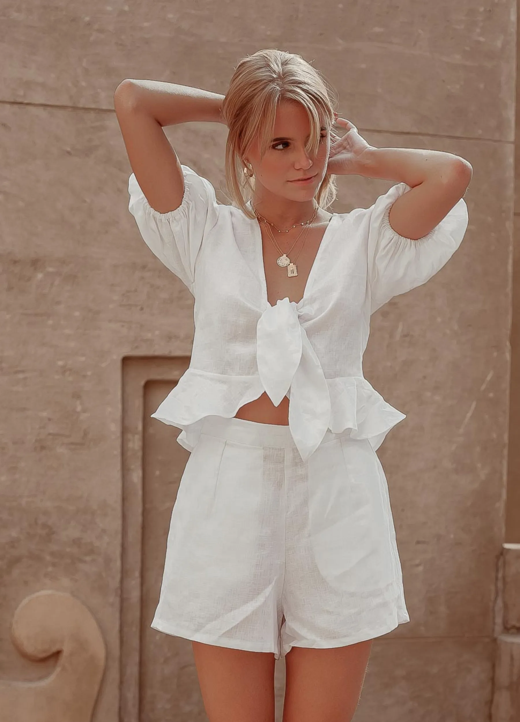 Palm Collective - Claudia Shorts - White