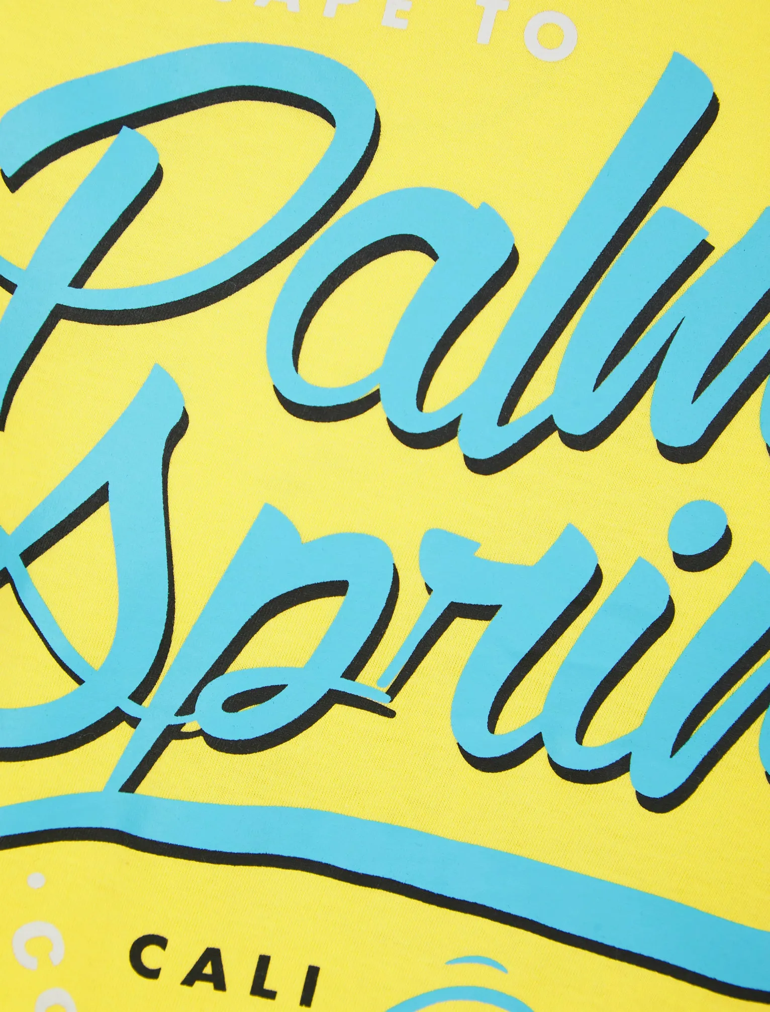Palm Springs Motif Cotton Jersey T-Shirt in Snapdragon Yellow - South Shore