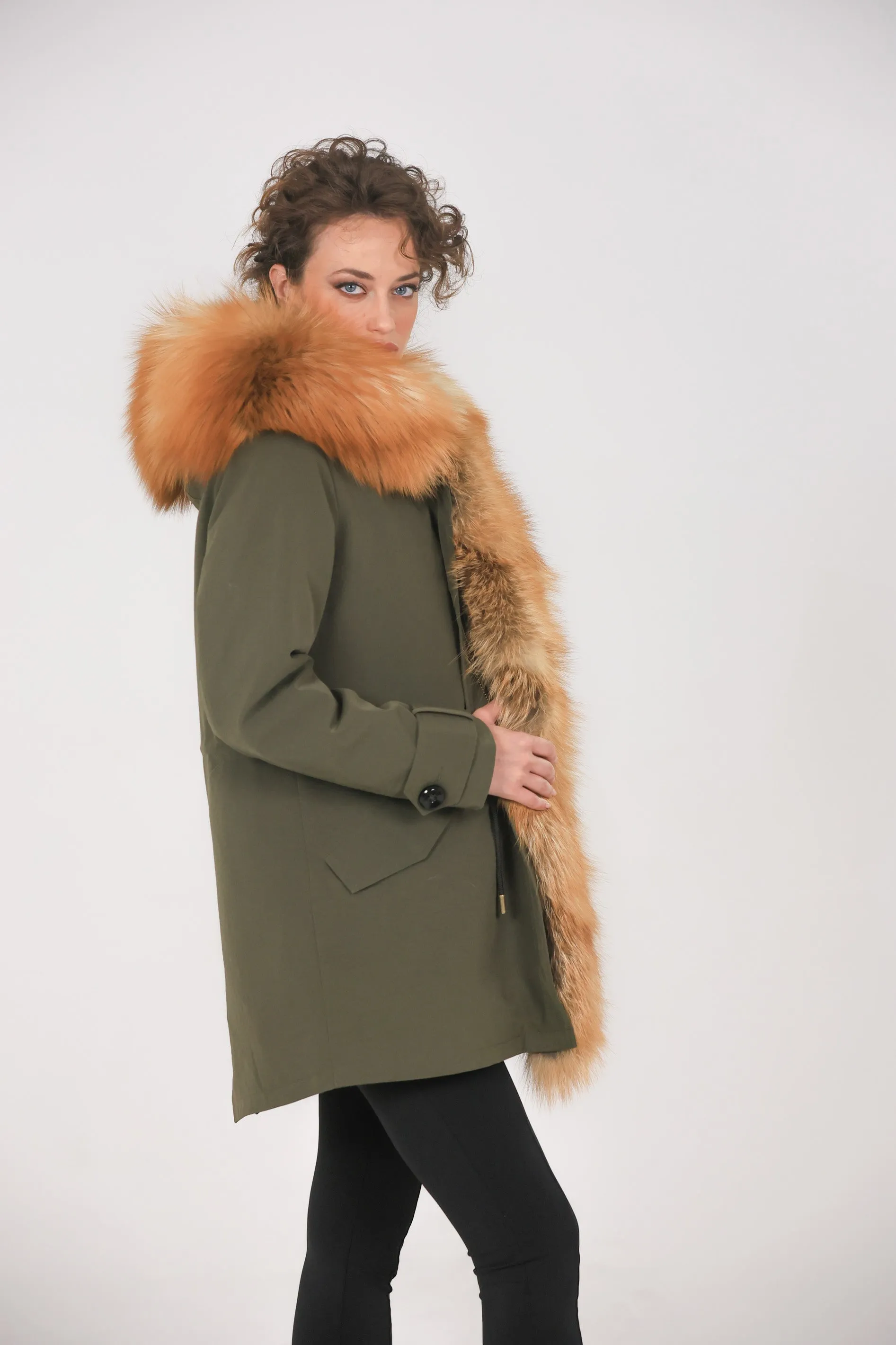parka in cotone tecnico impermeabile long Luxury Gold