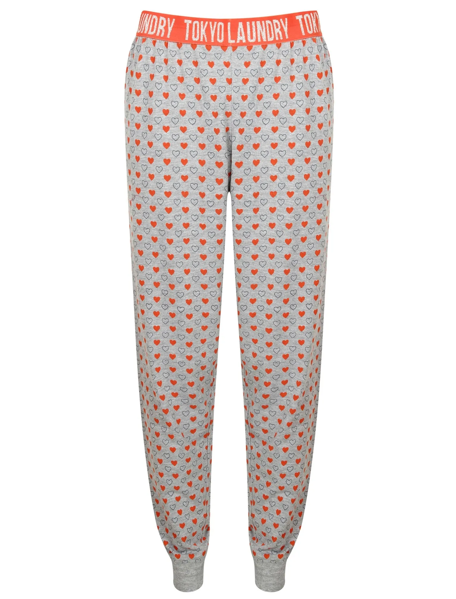 Pippy Heart Print Cotton Lounge Pants In Red Sky - Tokyo Laundry