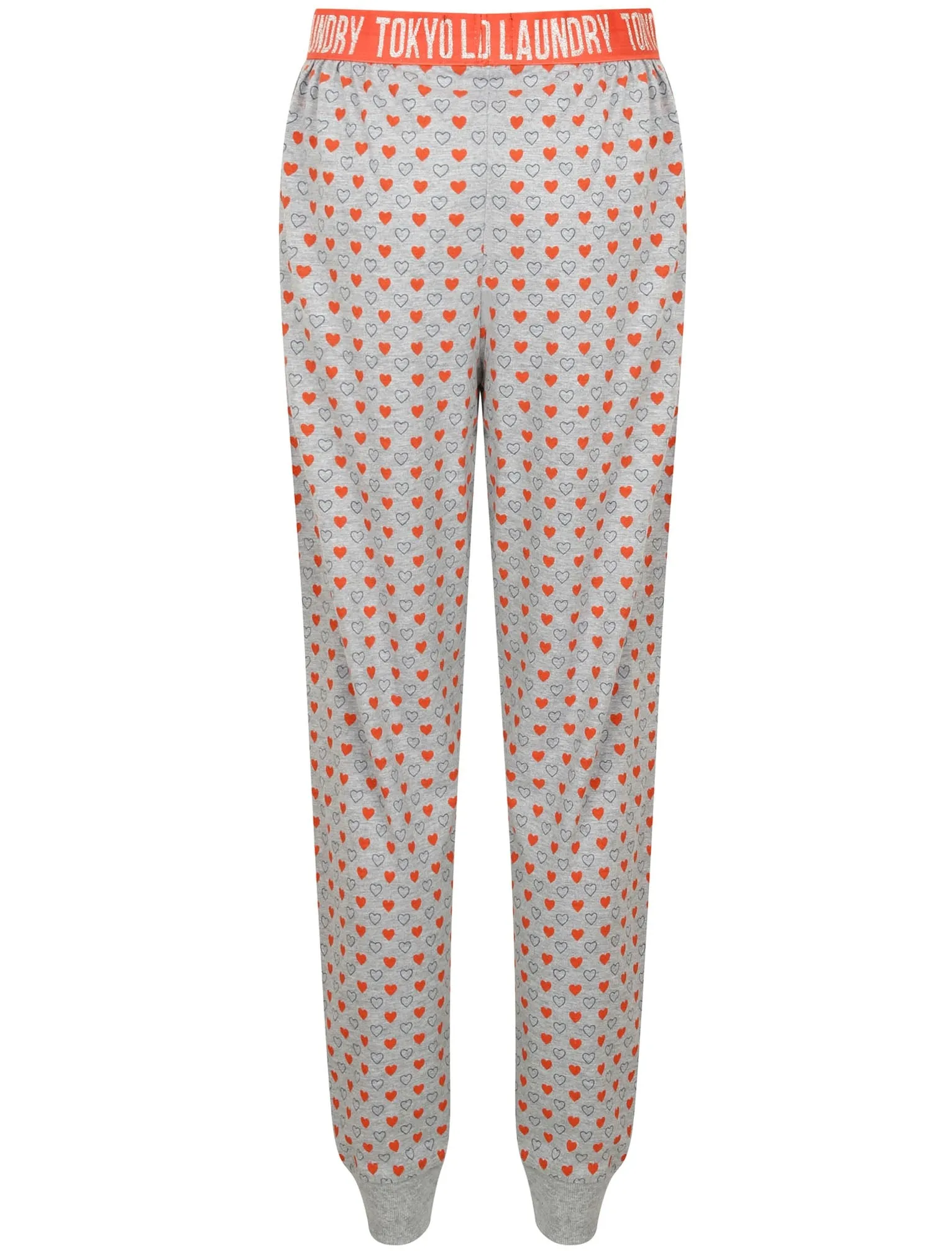 Pippy Heart Print Cotton Lounge Pants In Red Sky - Tokyo Laundry