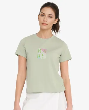 Rareism Women Hanna Pastel Green Cotton Poly Fabric Short Sleeve Crew Neck Solid T-Shirt