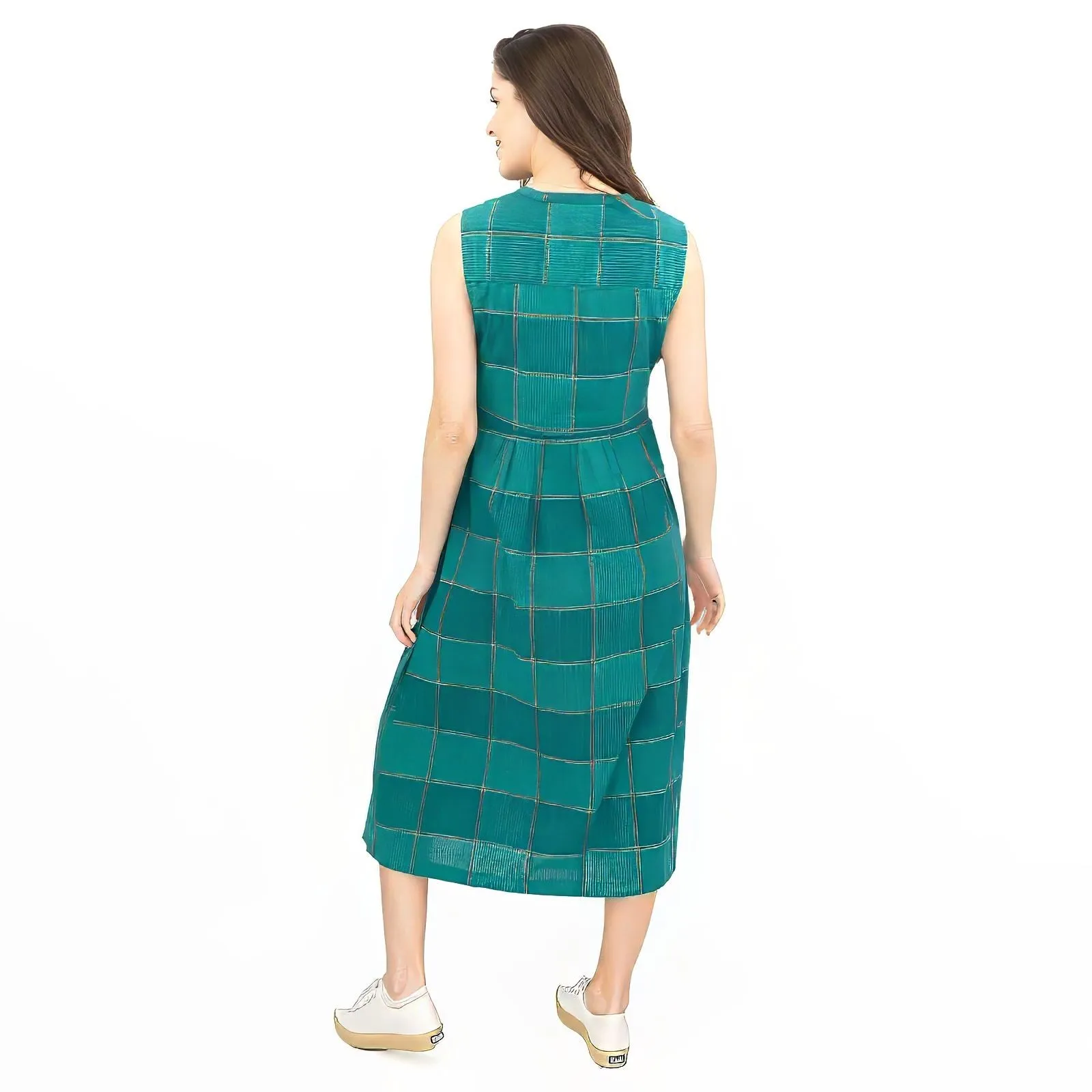 Seasalt Green Check Creek Cottage Midi Dress