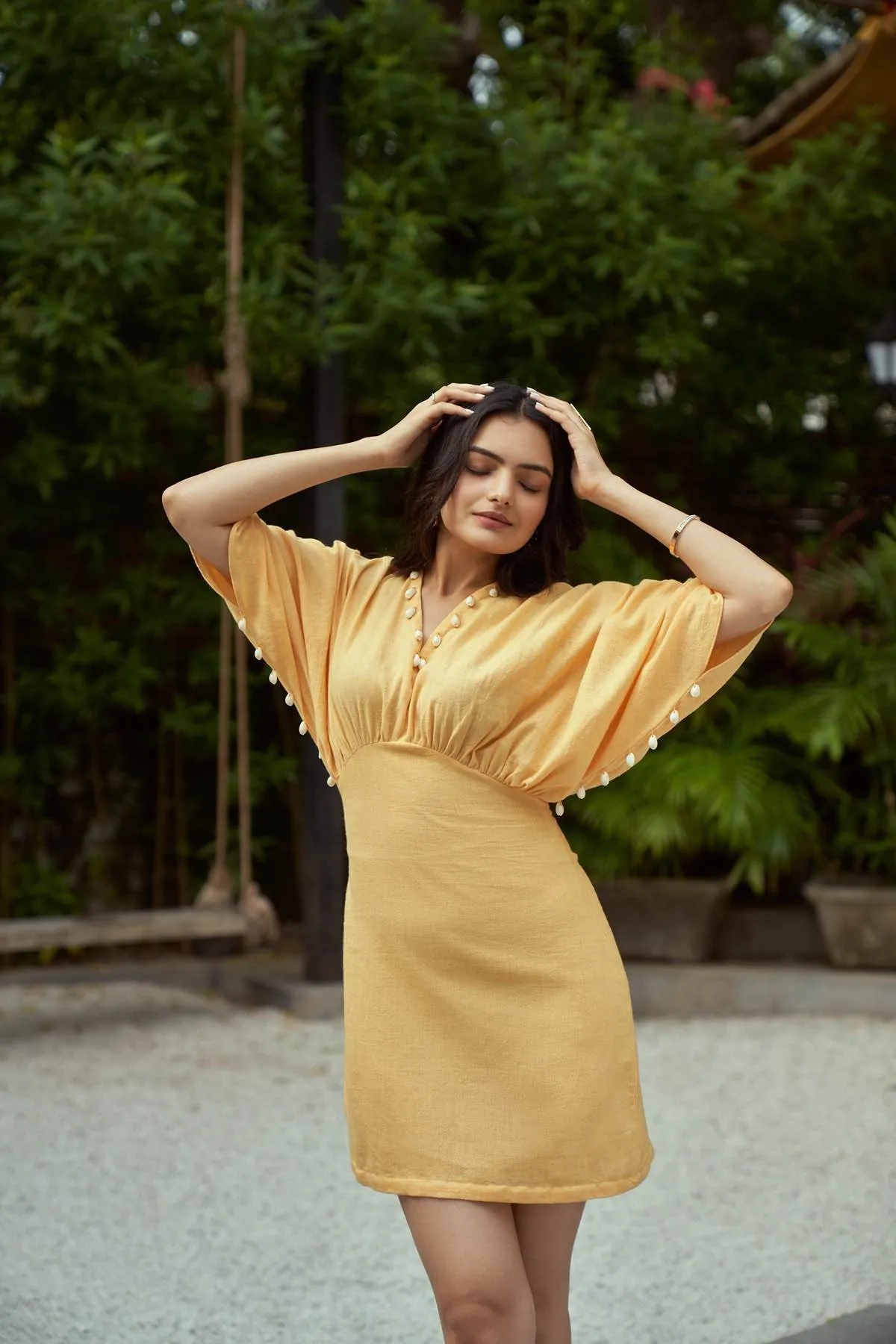 Sicily Kaftan Short Handloom Cotton Dress