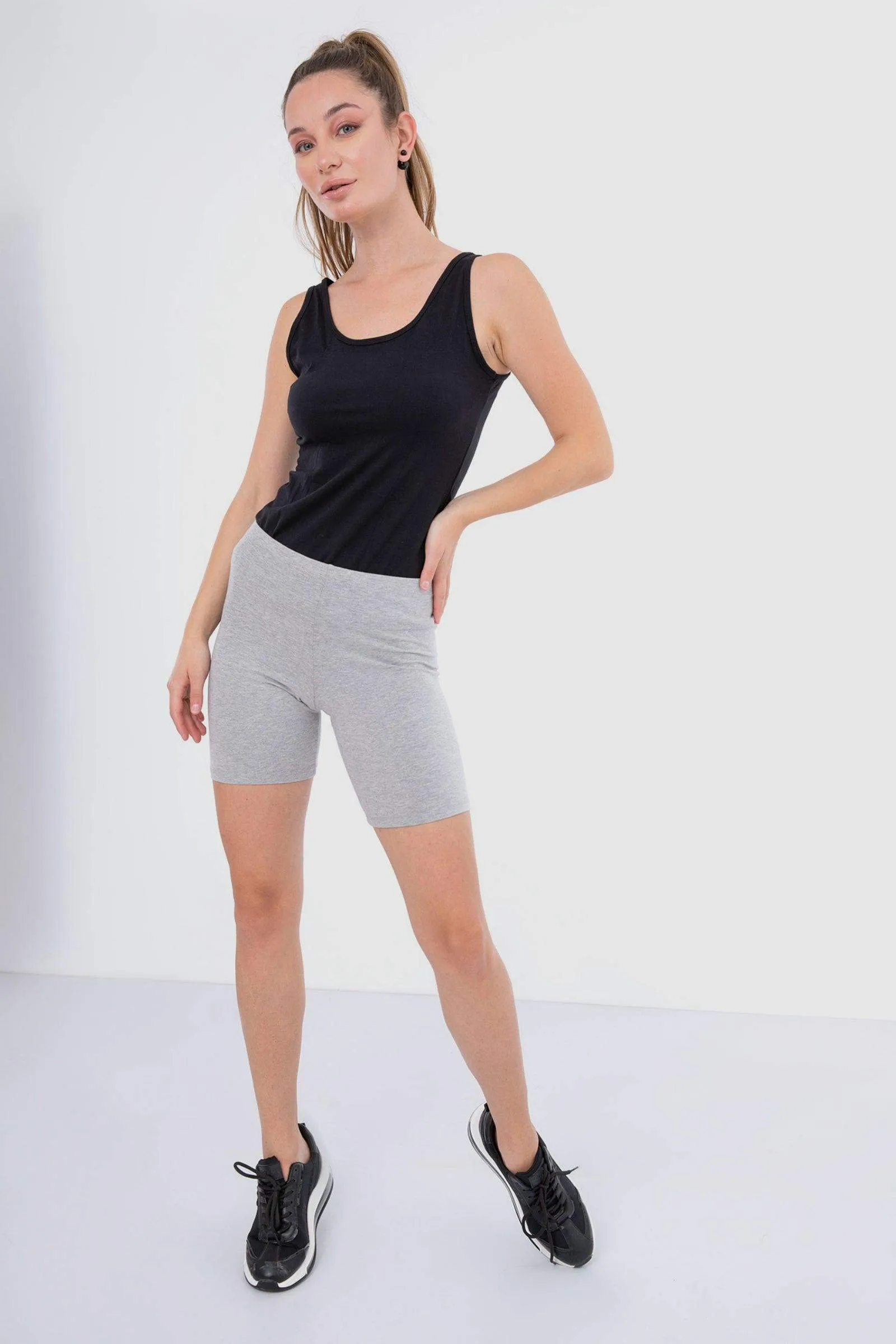 Slim Fit Cotton Leggings Short