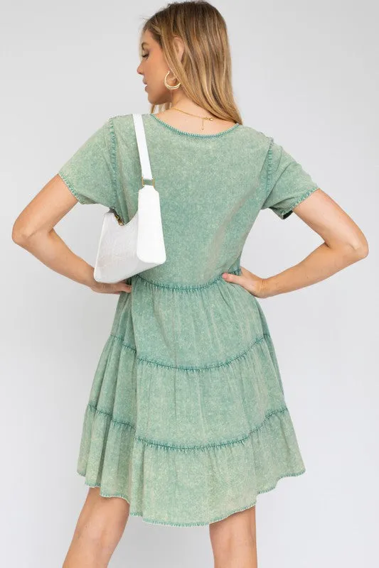 Washed Baby Doll Mini Dress - Online Exclusive