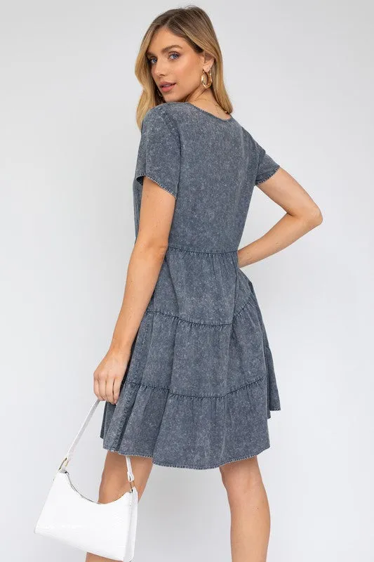 Washed Baby Doll Mini Dress - Online Exclusive