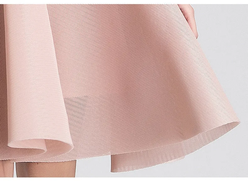 Whimsical Elegance: High Waist Net Yarn Tutu Mini Dress