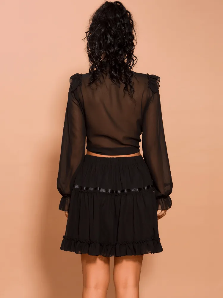 White Tie-Front Short A-Line Dress